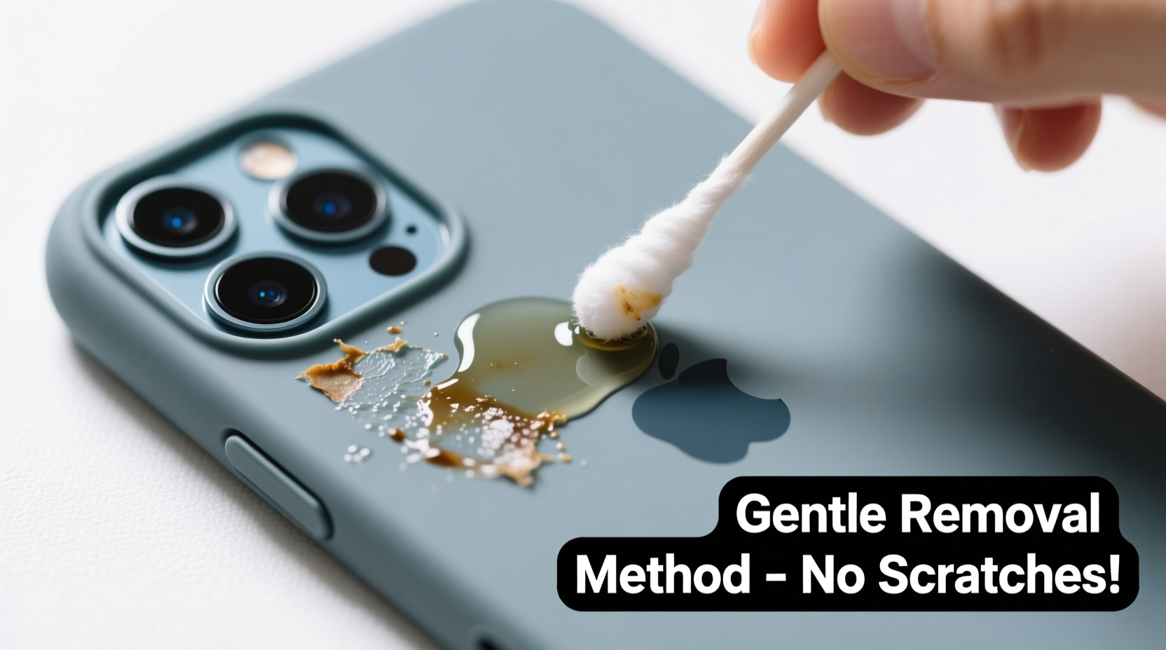 how to remove sticky residue from phone case without scratching