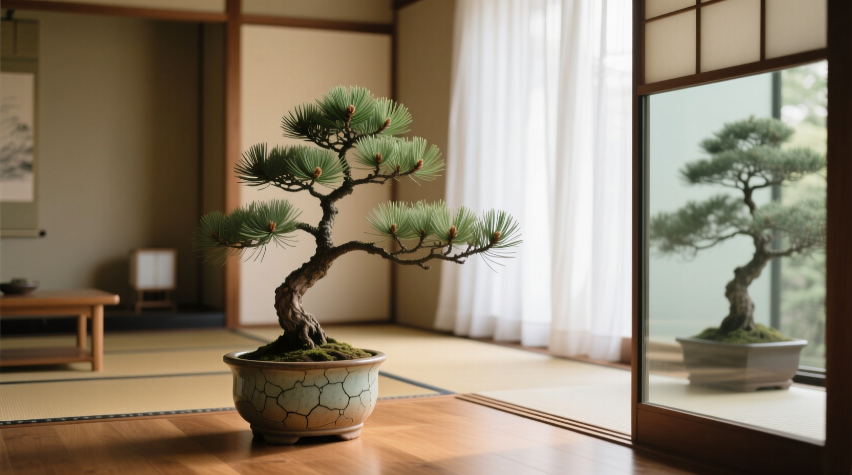 indoor potted pine tree