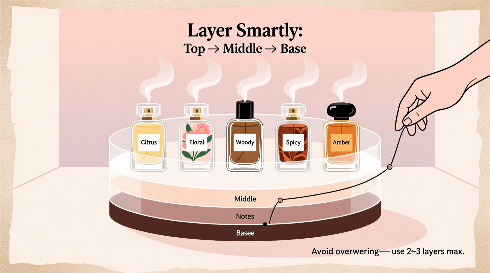 how to layer fragrances without clashing scents or overwhelming others