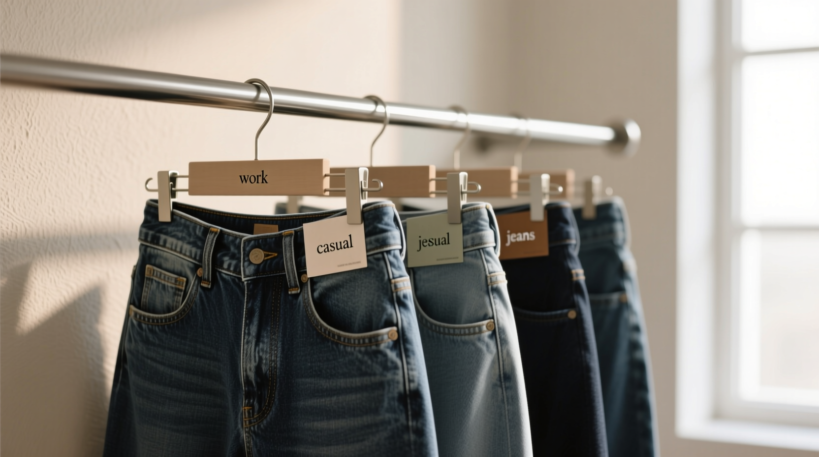 find your jeans quicker with hanging labels