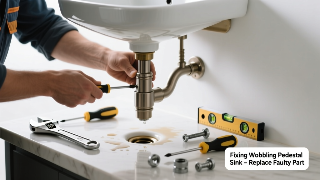 Fixing a Wobbling Pedestal Sink: Replace the Faulty Part