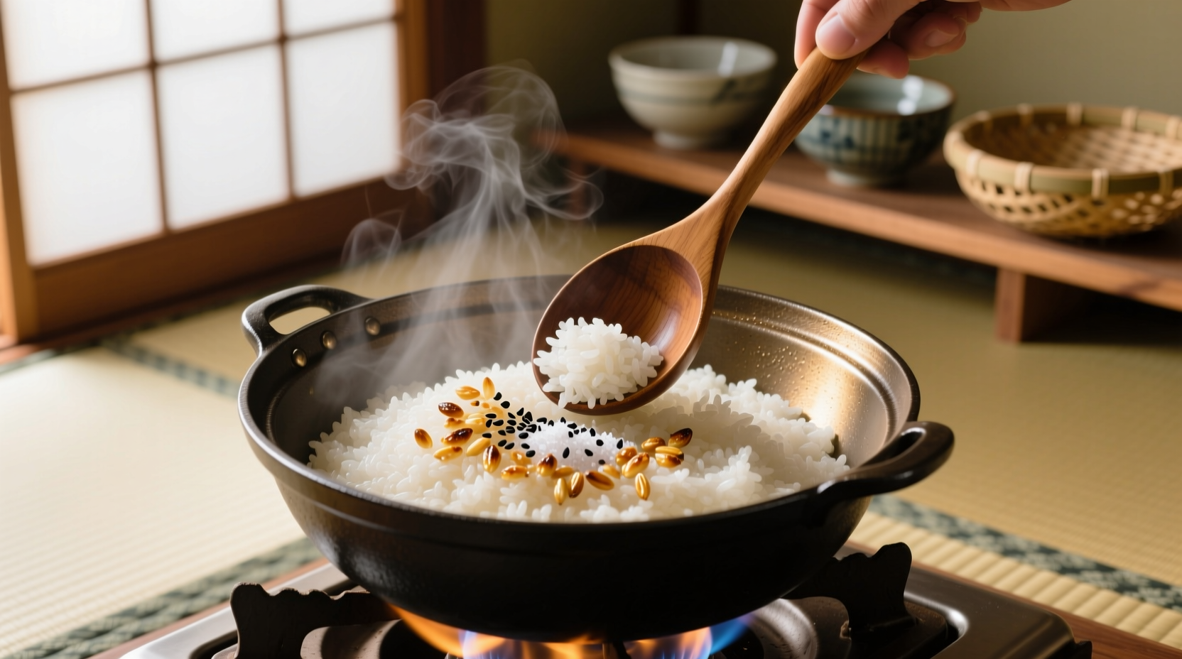 toast and season your rice before boiling for unbelieva