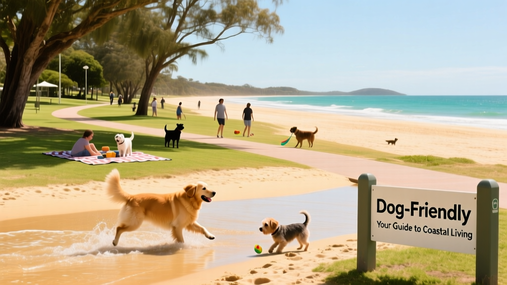Happy Valley Beach in Caloundra, with golden sands and a shaded park area nearby
