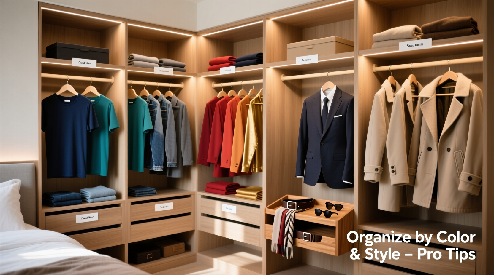 how to organize your closet by color and style like a pro