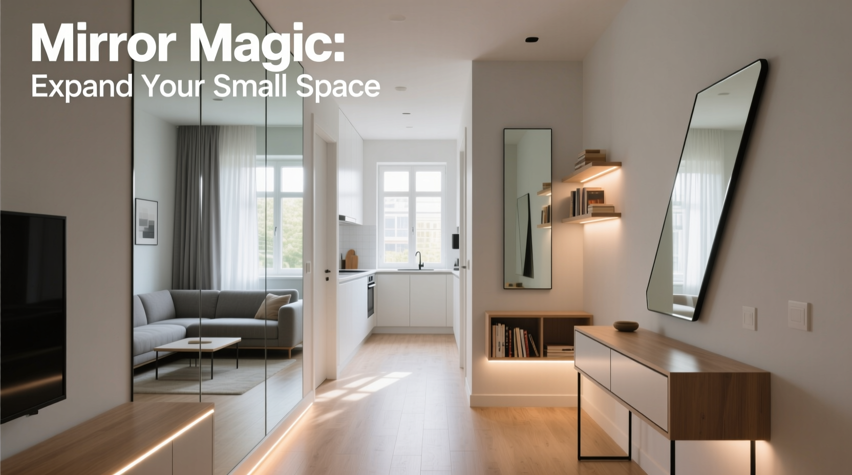 how to make your small apartment feel bigger with strategic mirror placement