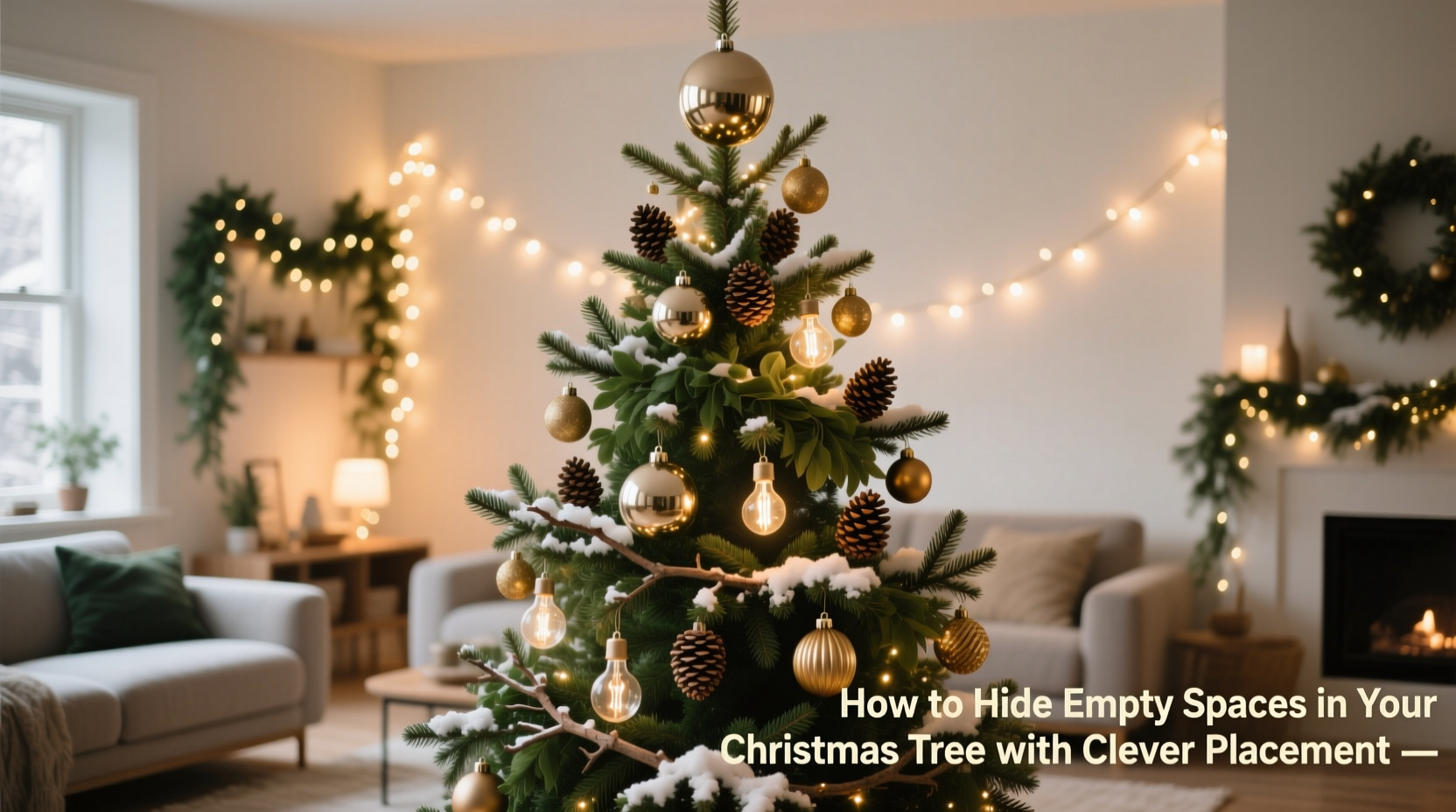 how to hide empty spaces in your christmas tree with clever placement