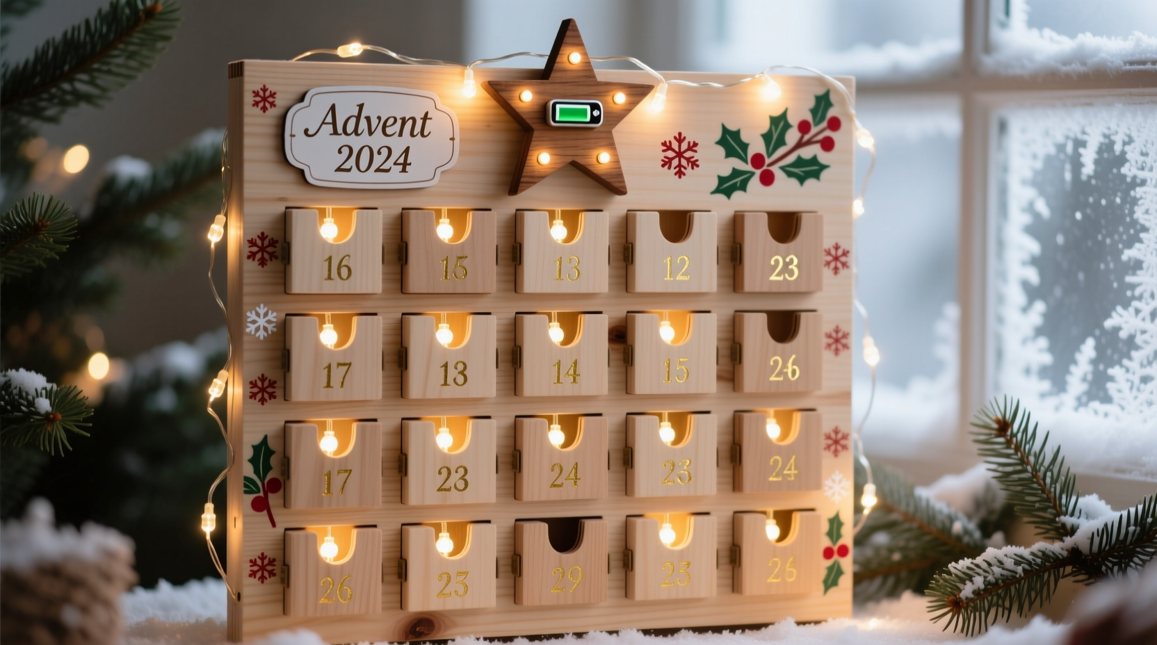 how to make a diy advent calendar with mini lights for each day