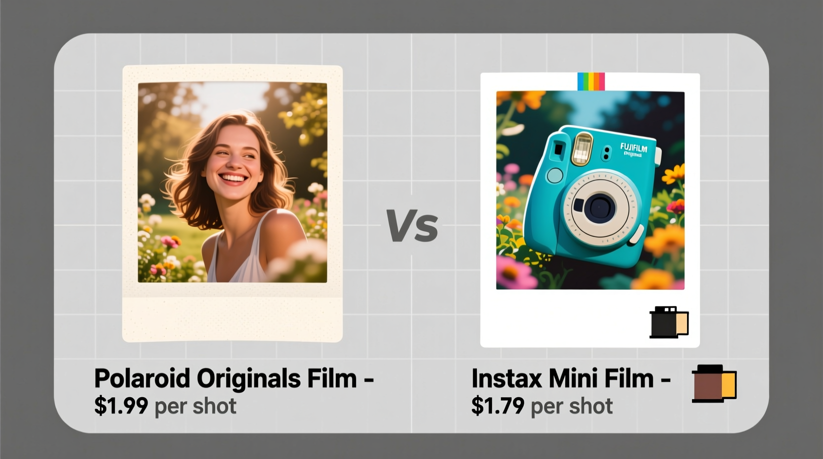 polaroid vs instax mini film cost and photo quality comparison
