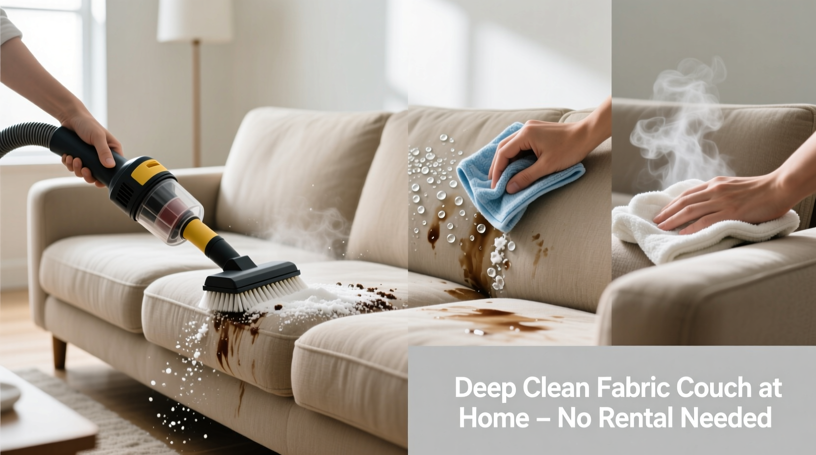 how to deep clean a fabric couch without renting expensive equipment