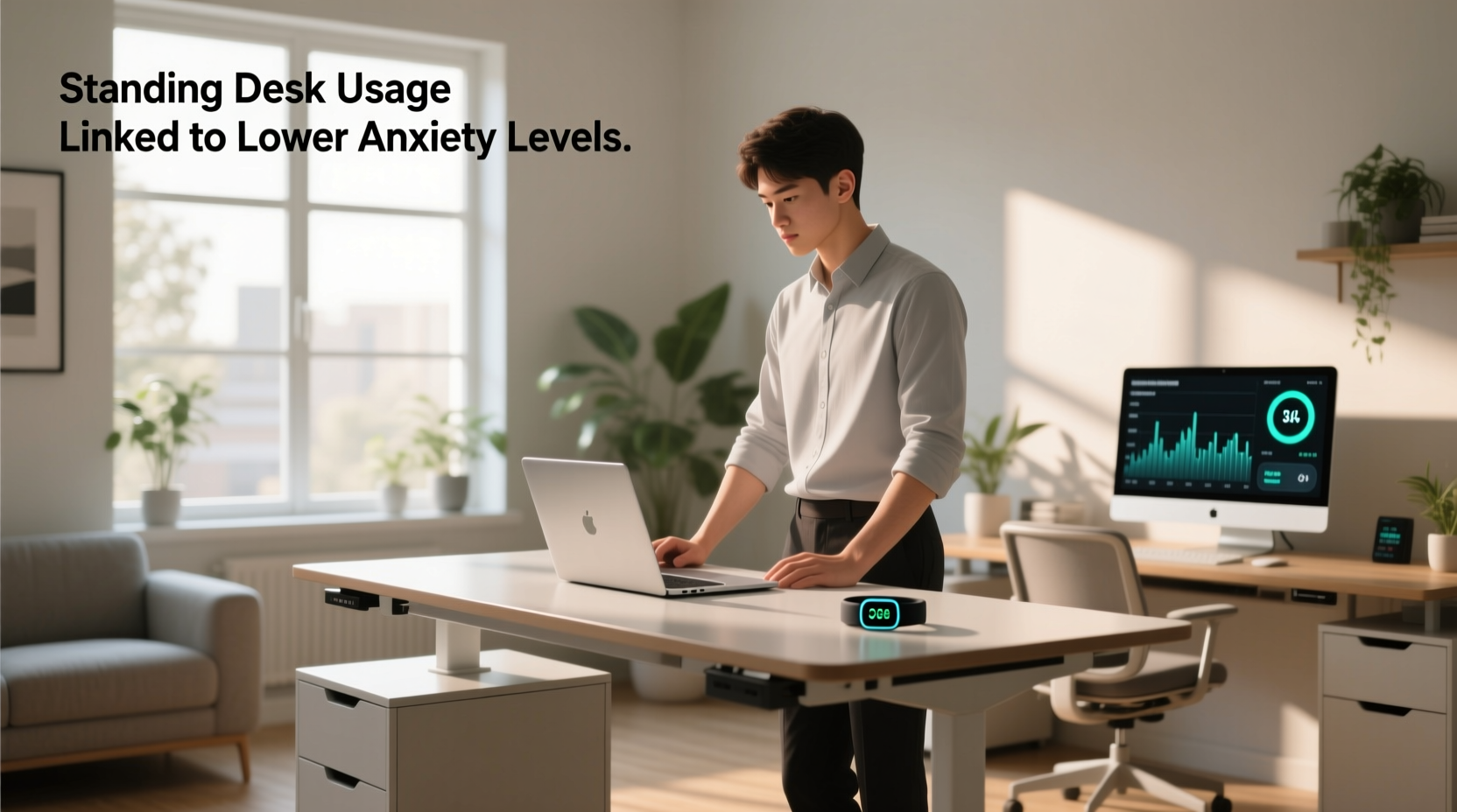 is standing desk usage linked to lower anxiety levels
