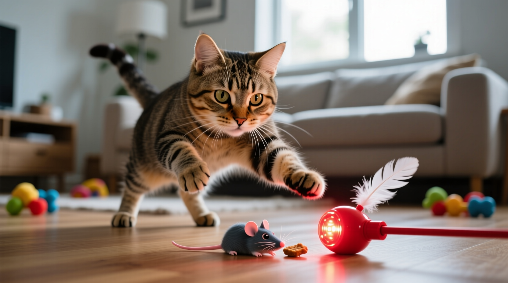 why does my pet cat obsessively bat at red blinking lights and how to redirect that behavior safely