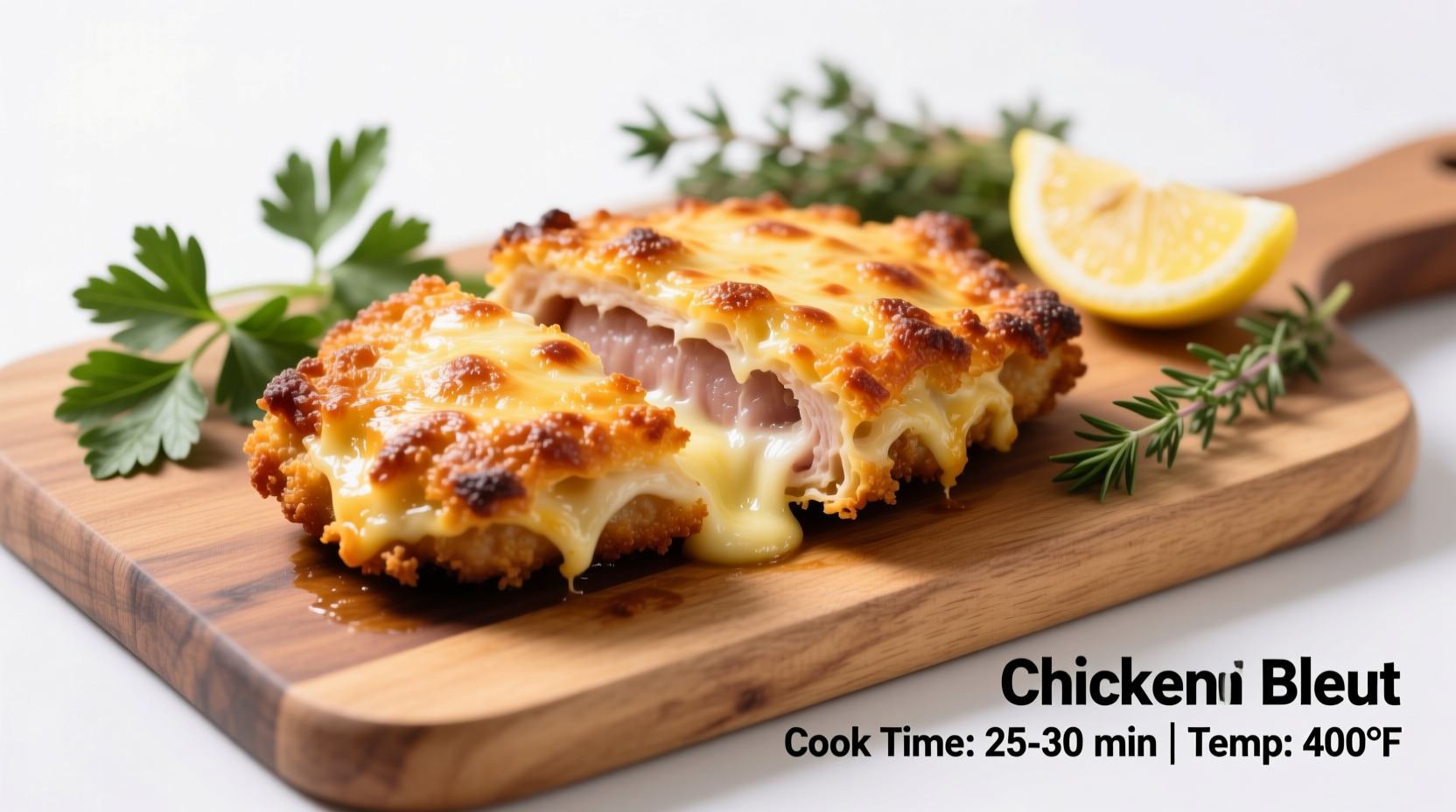 Chicken Cordon Bleu Cooking Time: 25-30 Minutes at 375°F