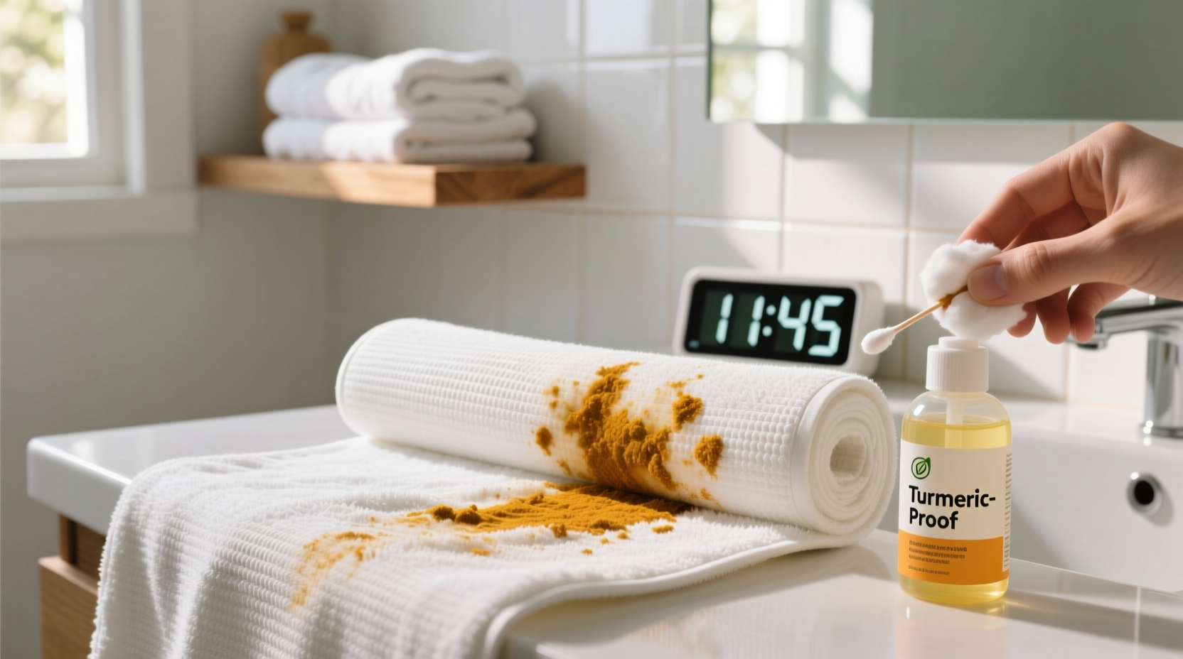 how to remove turmeric stains from yoga towels