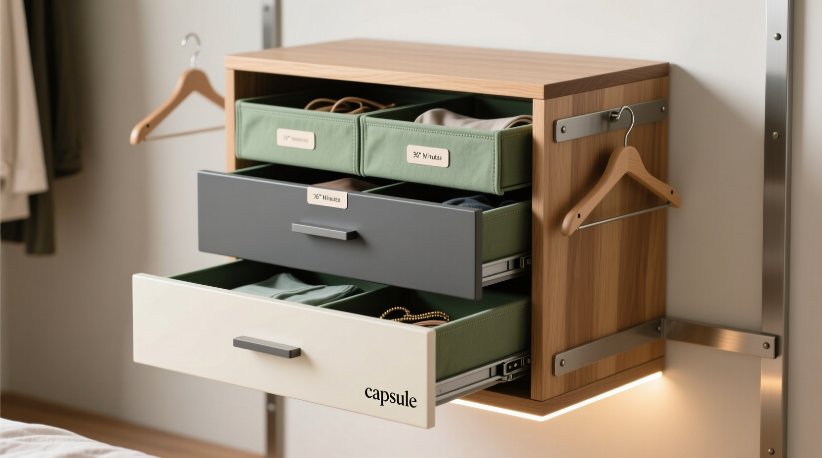 capsule wardrobe drawer system for petite frames