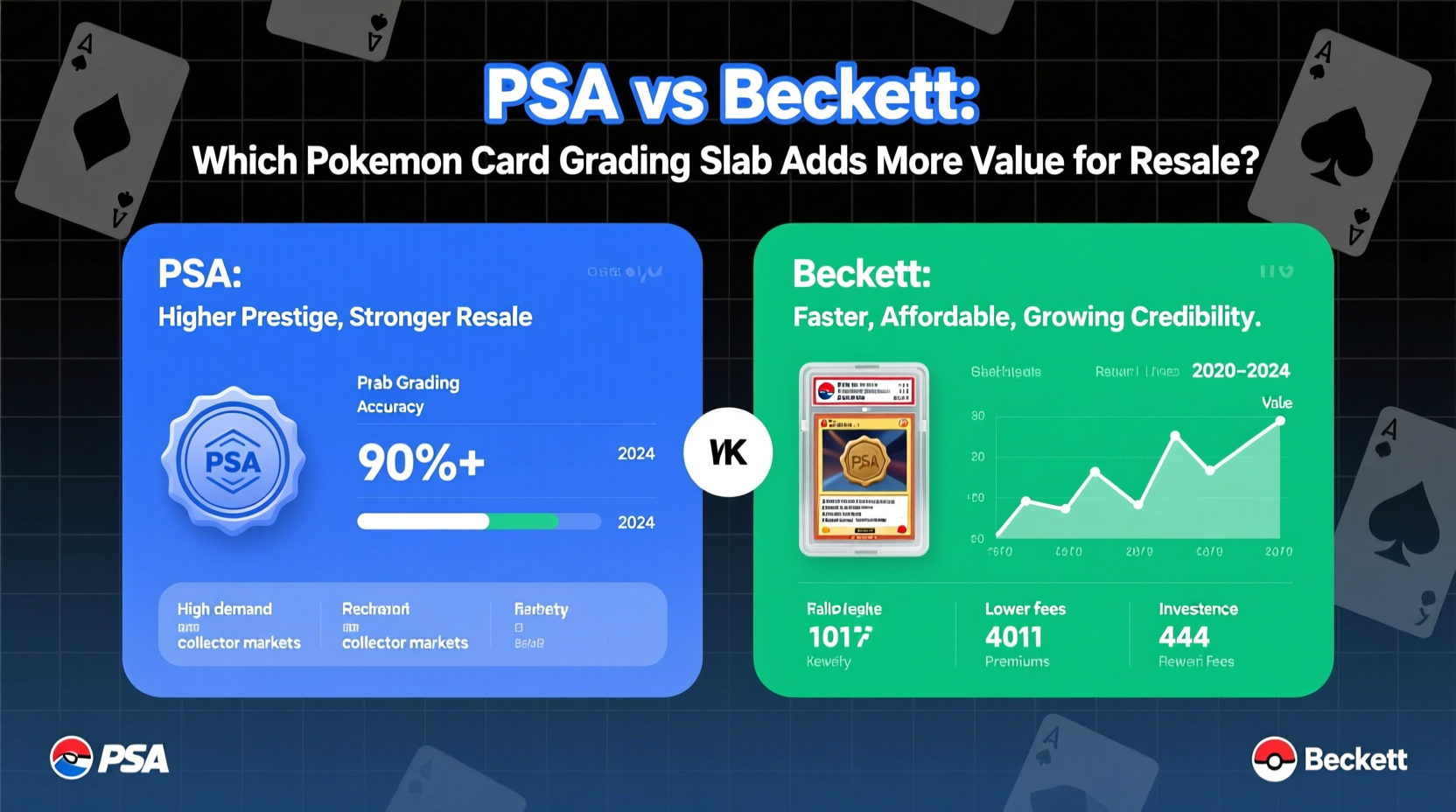 pokemon card grading psa vs beckett which slab adds more value for resale