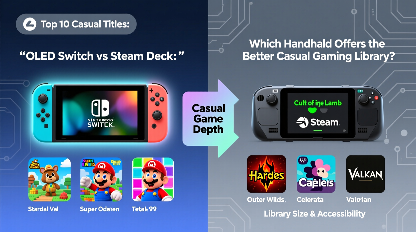 oled switch vs steam deck which handheld console has the better library for casual gamers