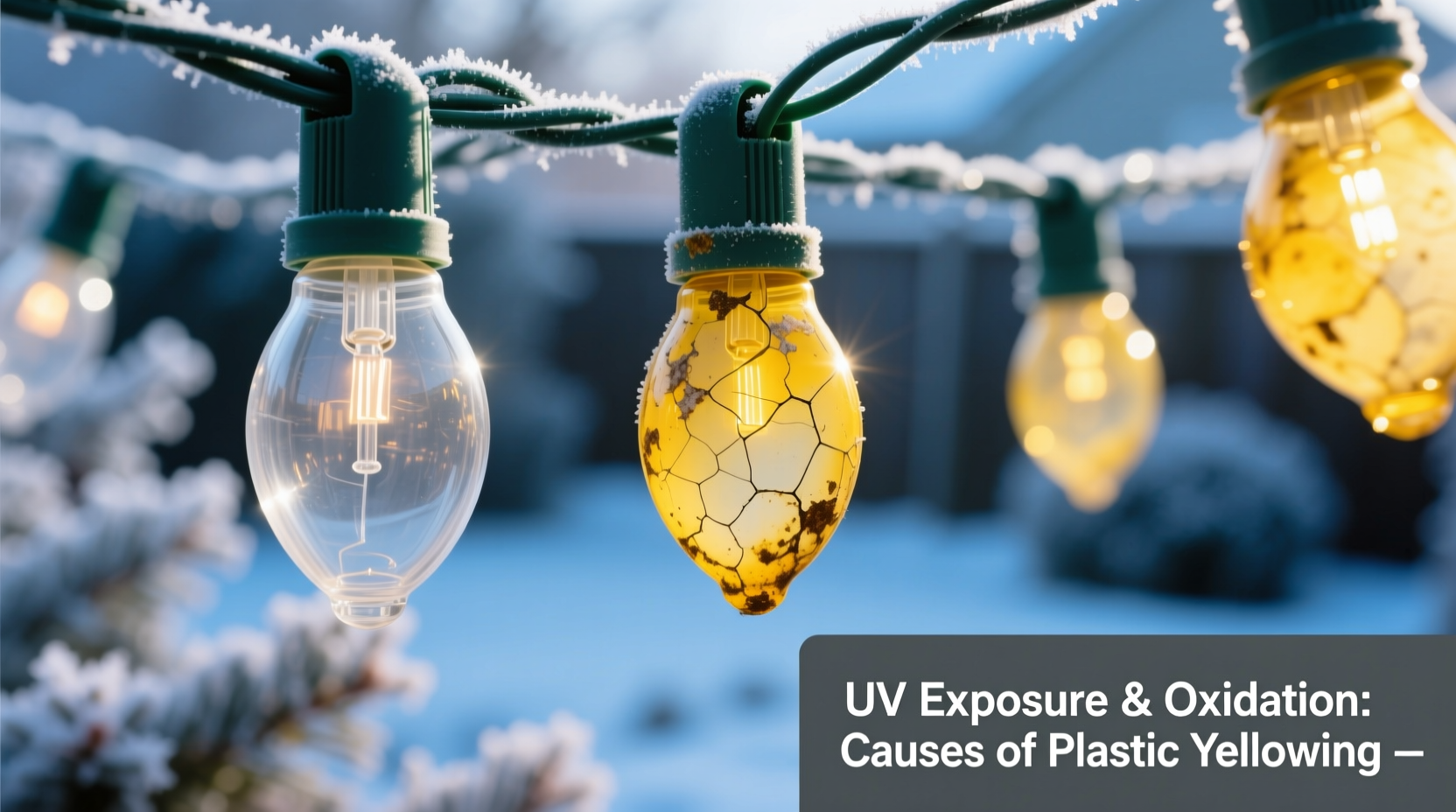 why do some clear christmas light covers turn yellow over time