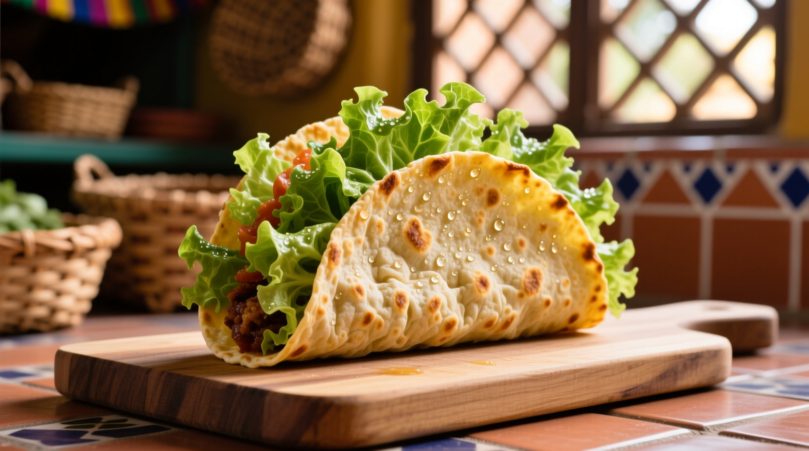 use lettuce on outside of hard shell tacos