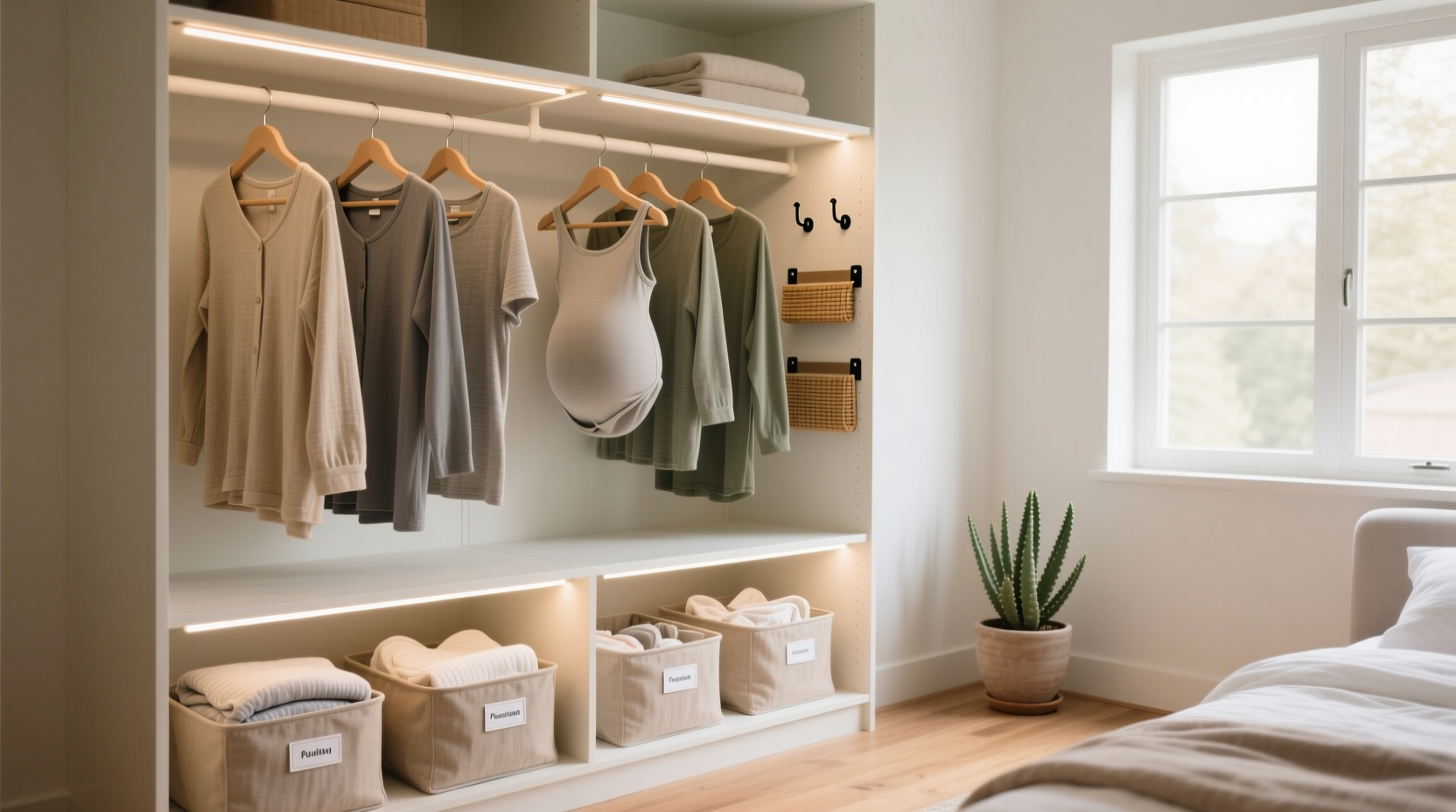 closet organization tips for postpartum bodies