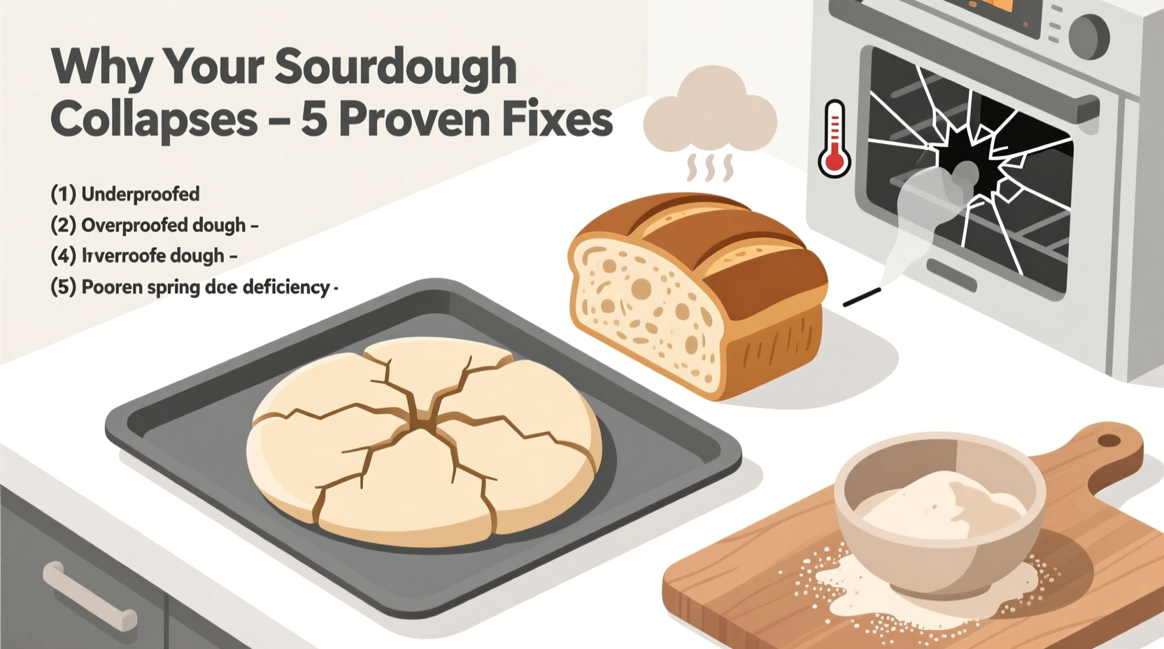 why does my sourdough bread collapse in the oven baking fixes that work