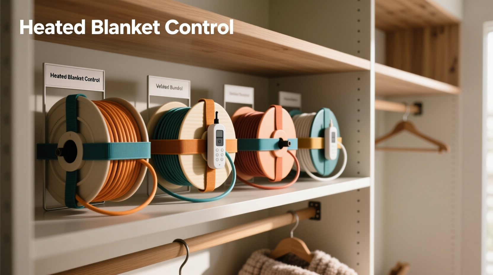 closet organization tips for heated blanket cords