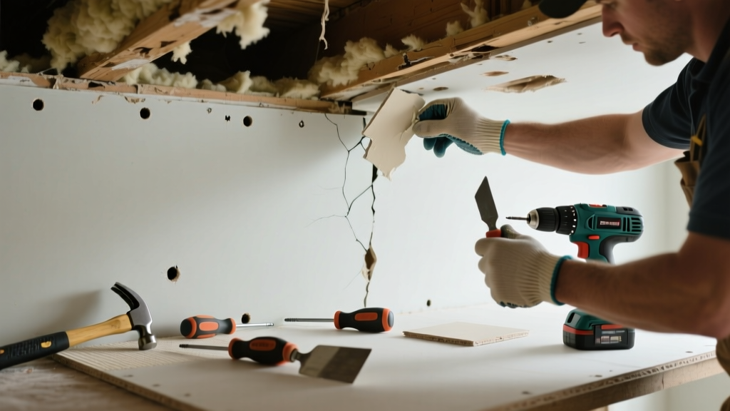 Fixing a Stained Ceiling That Creaks or Pops