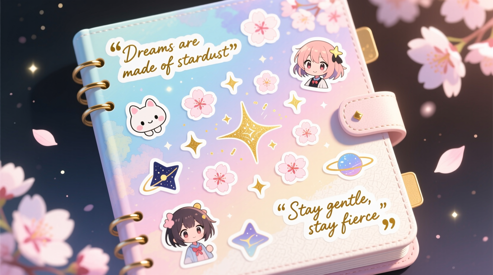 how to personalize an anime journal with stickers and quotes