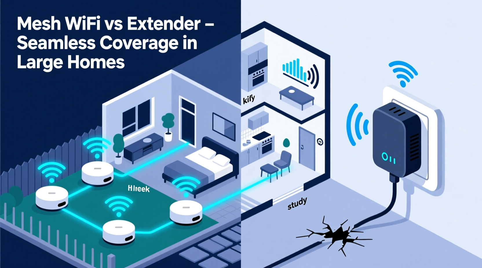mesh wifi vs extender which gives seamless coverage in large homes