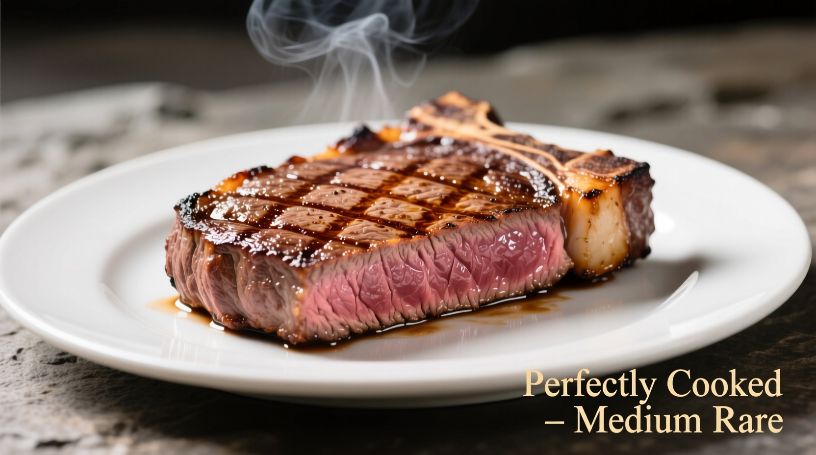 Perfectly cooked top sirloin steak with sear marks