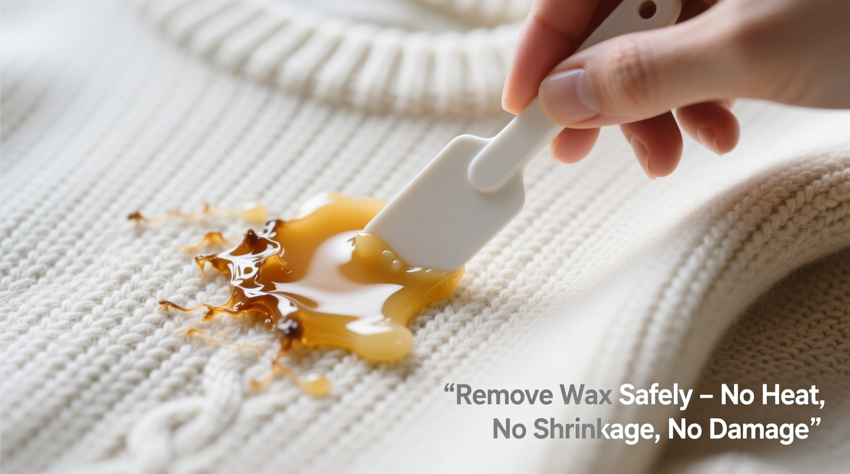remove candle wax from wool blend sweater