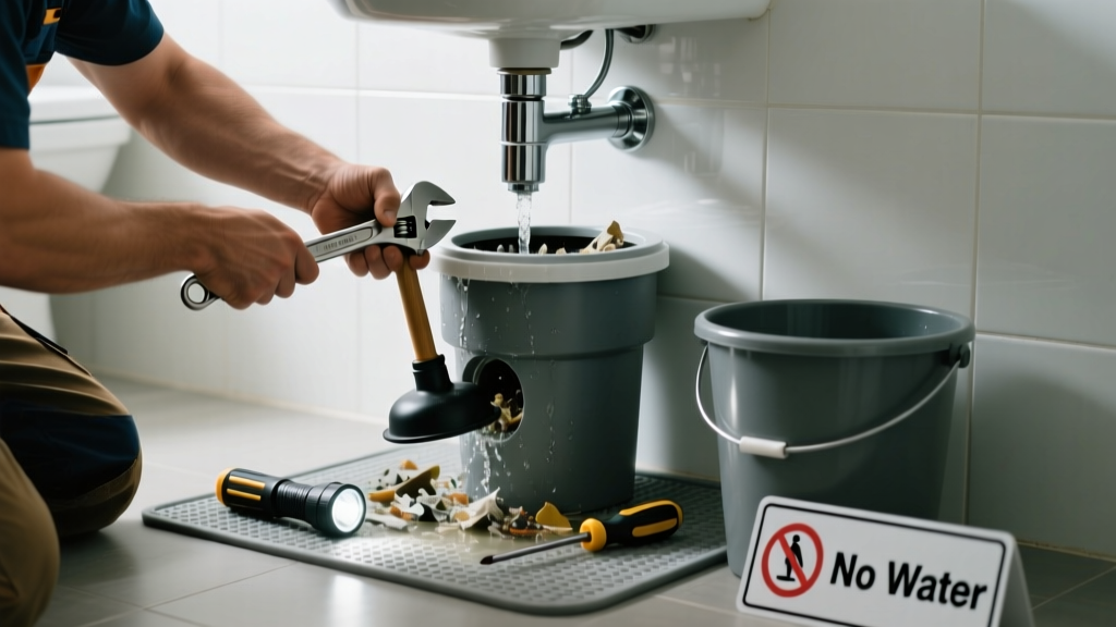 Fixing a Clogged Garbage Disposal in the Bathroom