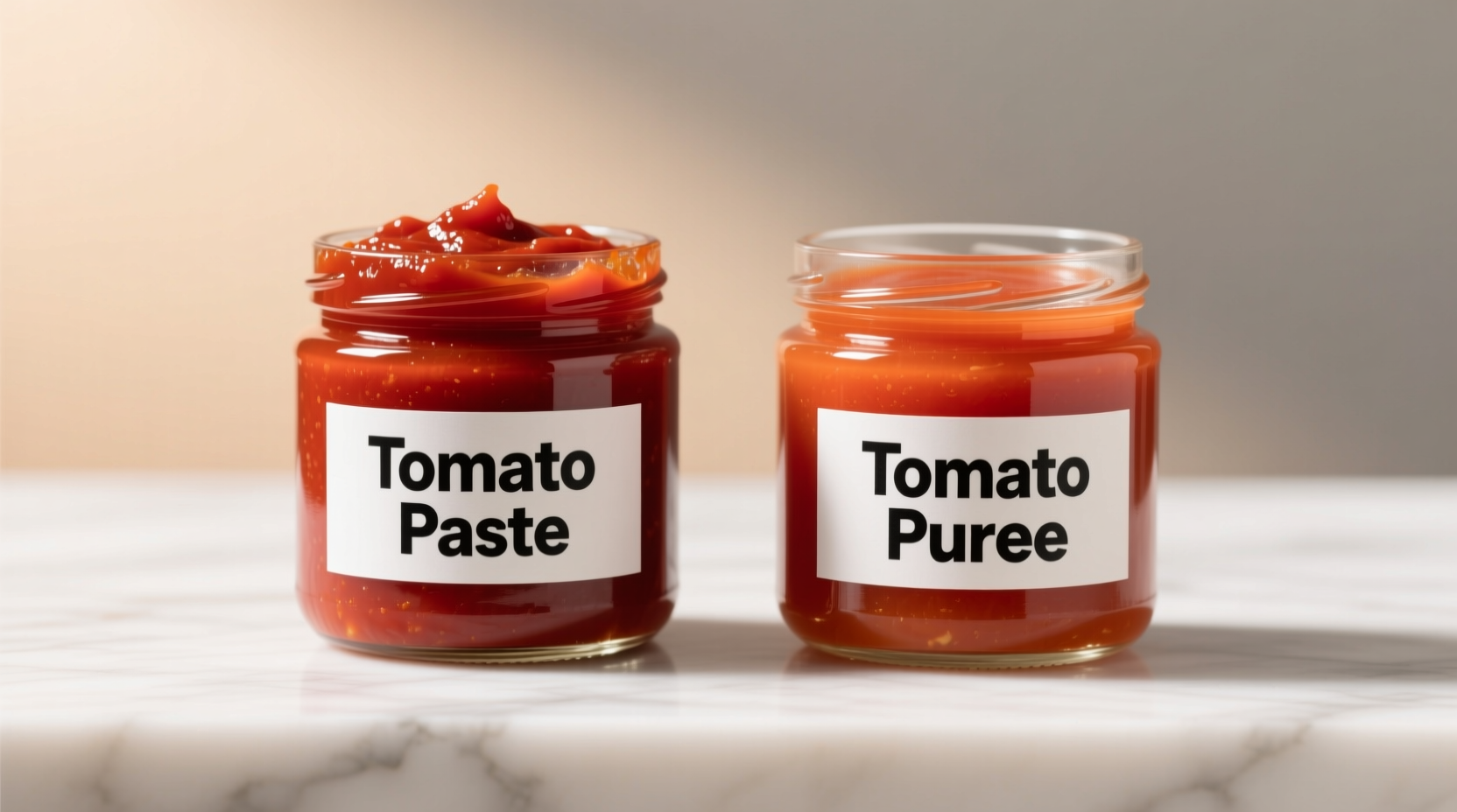 Tomato paste and puree side by side comparison