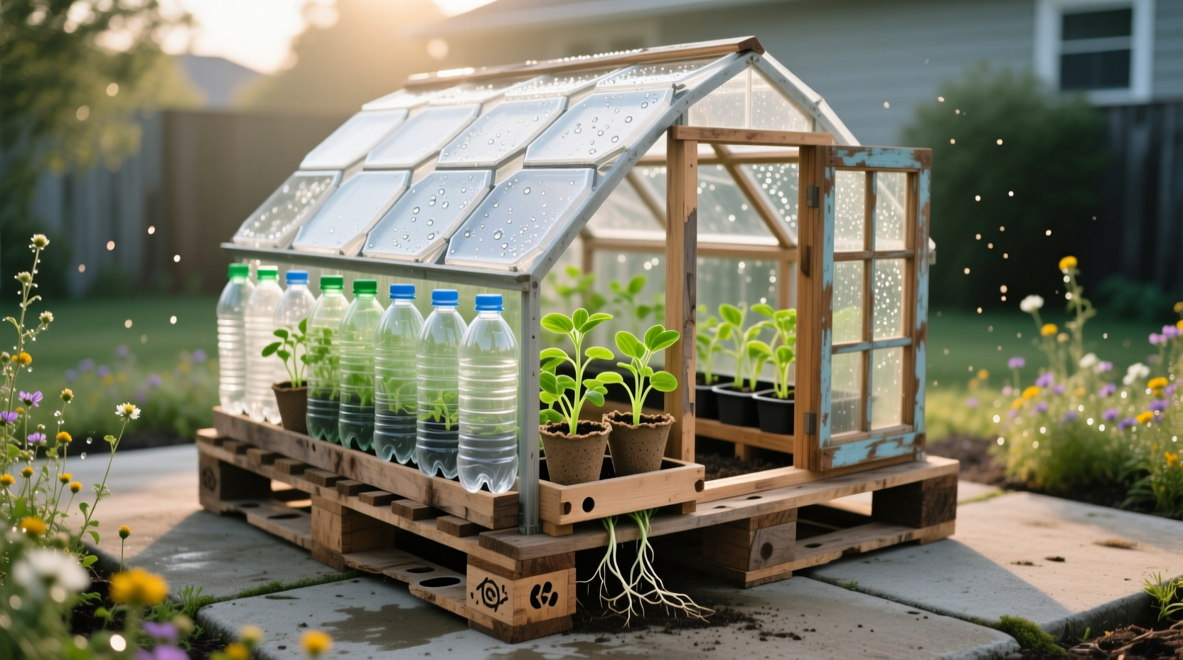 recycled mini greenhouse for seedlings