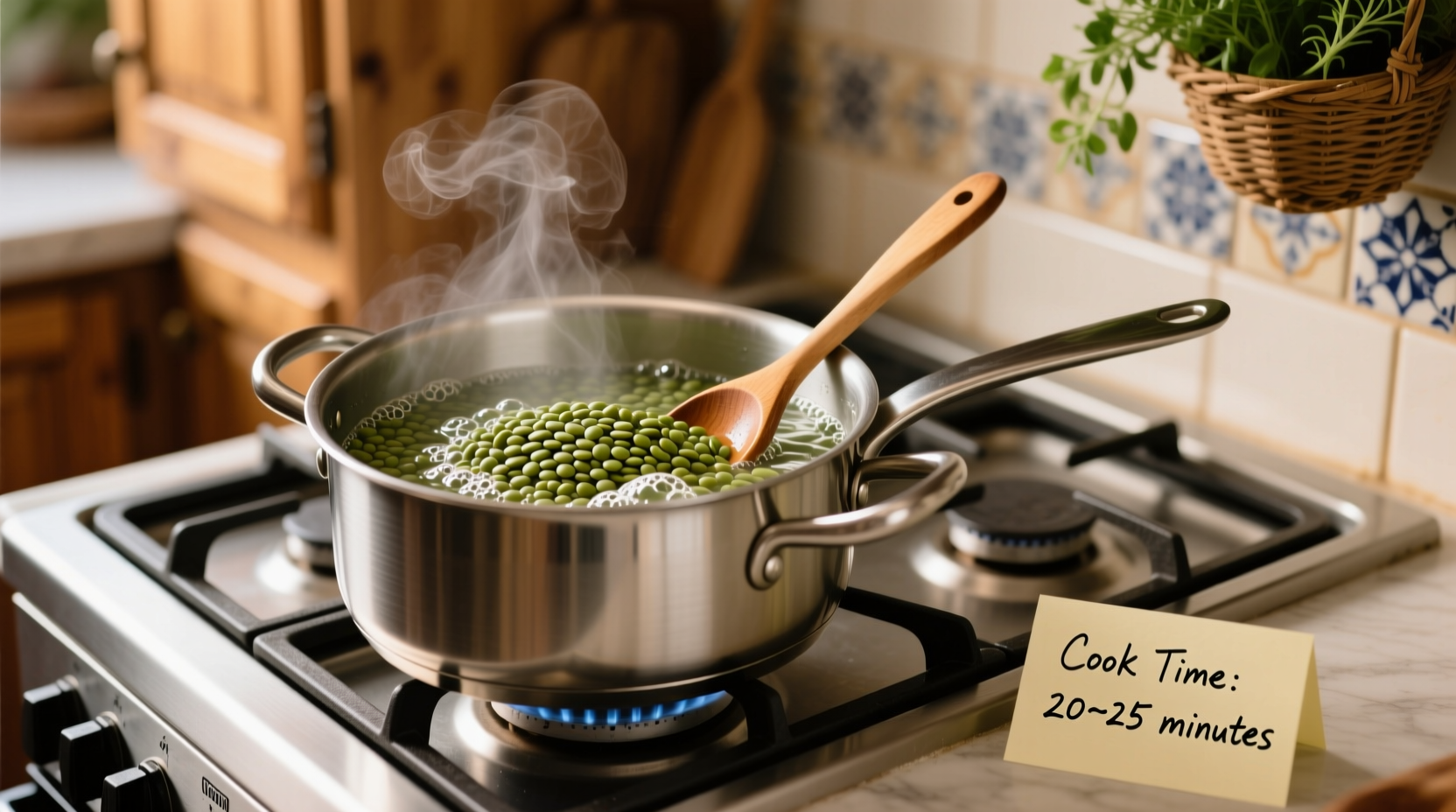 how long cook green lentils