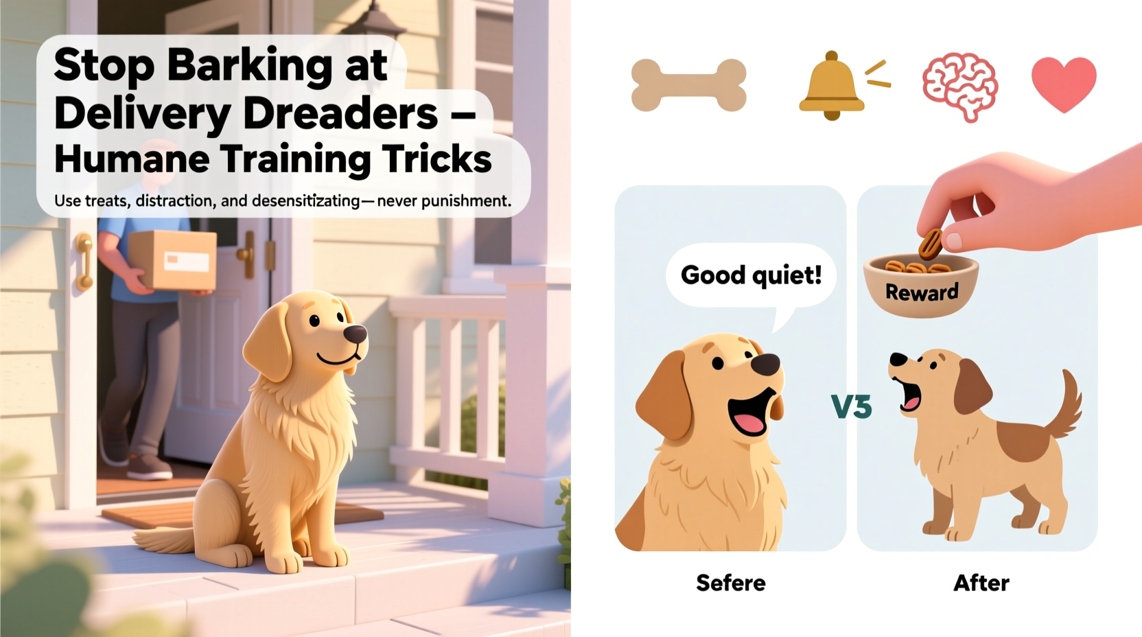 how to stop your dog from barking at delivery drivers with humane training tricks