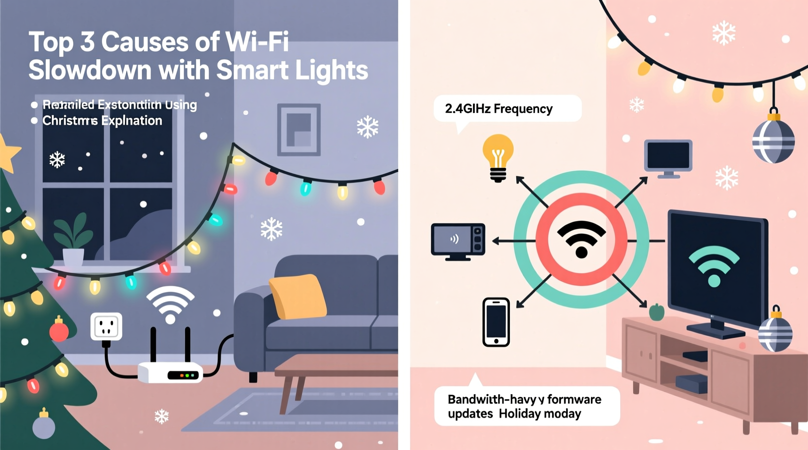 why is my wifi slowing down when using smart christmas lights