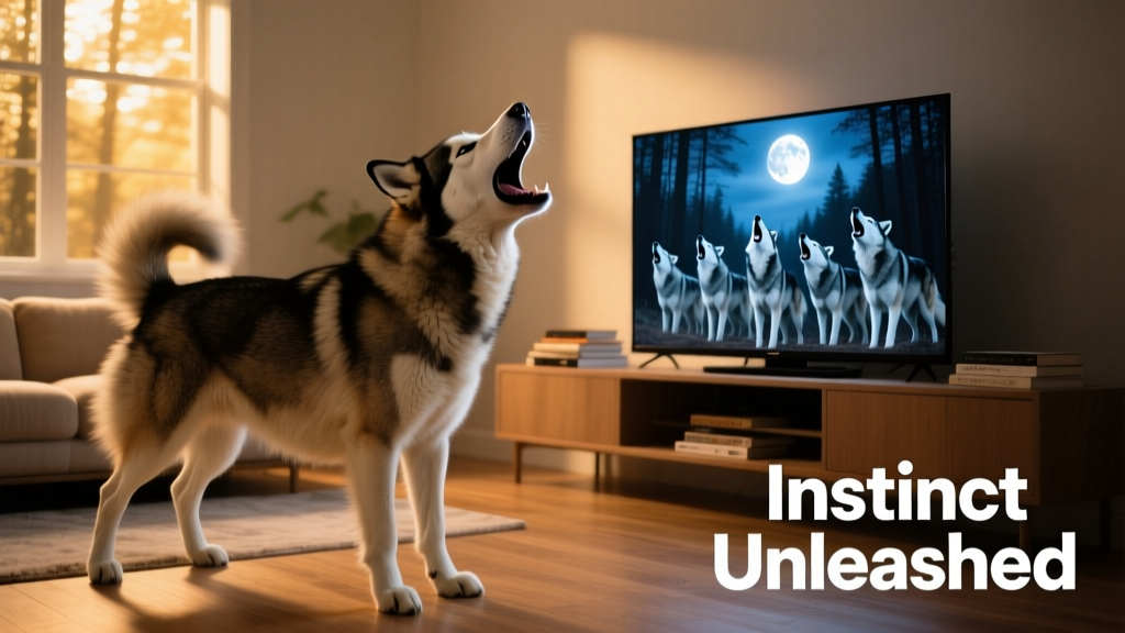 Watch: This Husky Just Can't Help But Howl Along With the Wolves on TV