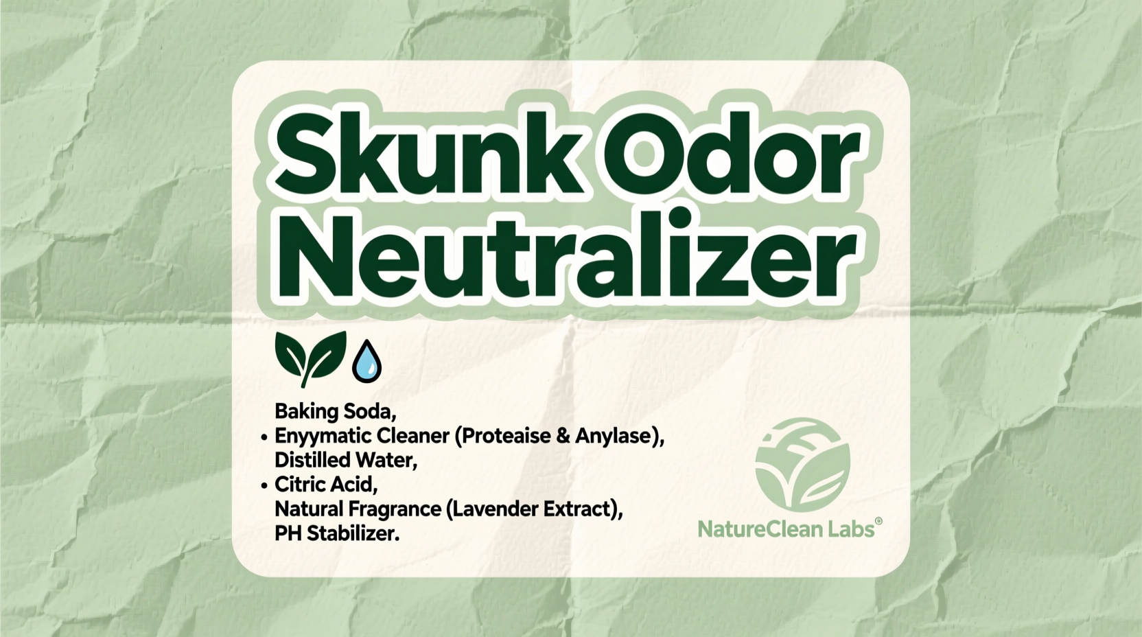 Skunk odor removal solution ingredients