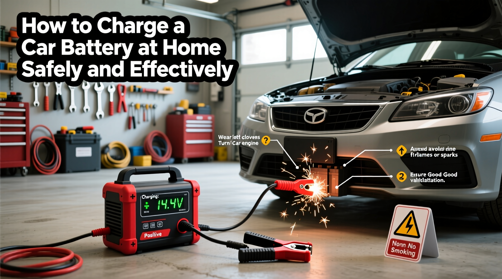 how to charge a car battery at home
