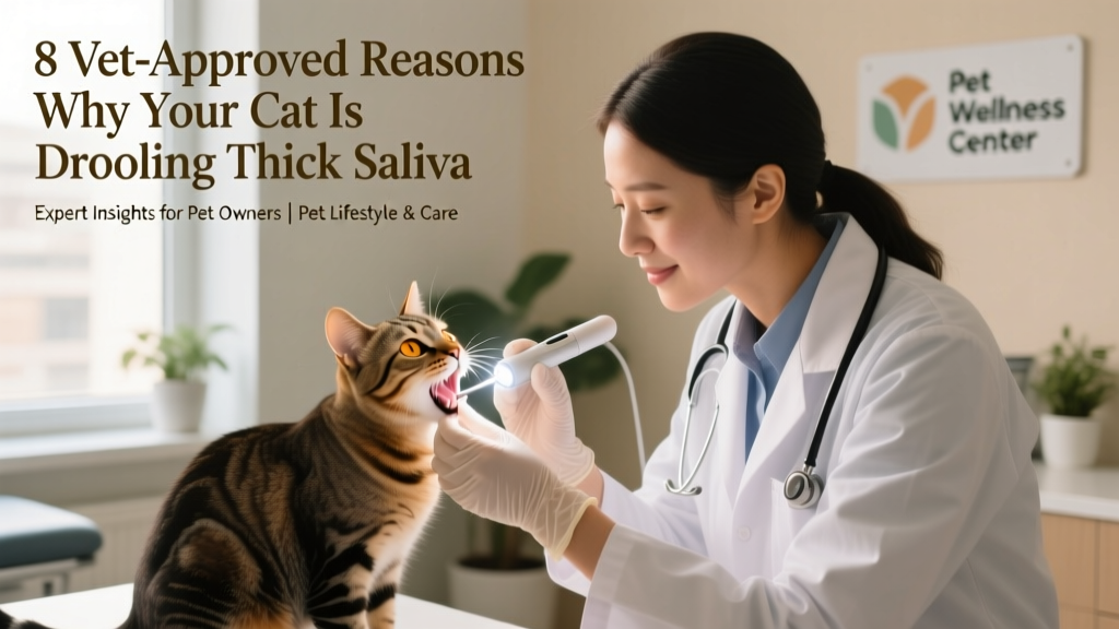 Veterinarian gently examining a cat’s mouth using a light and gloved hand