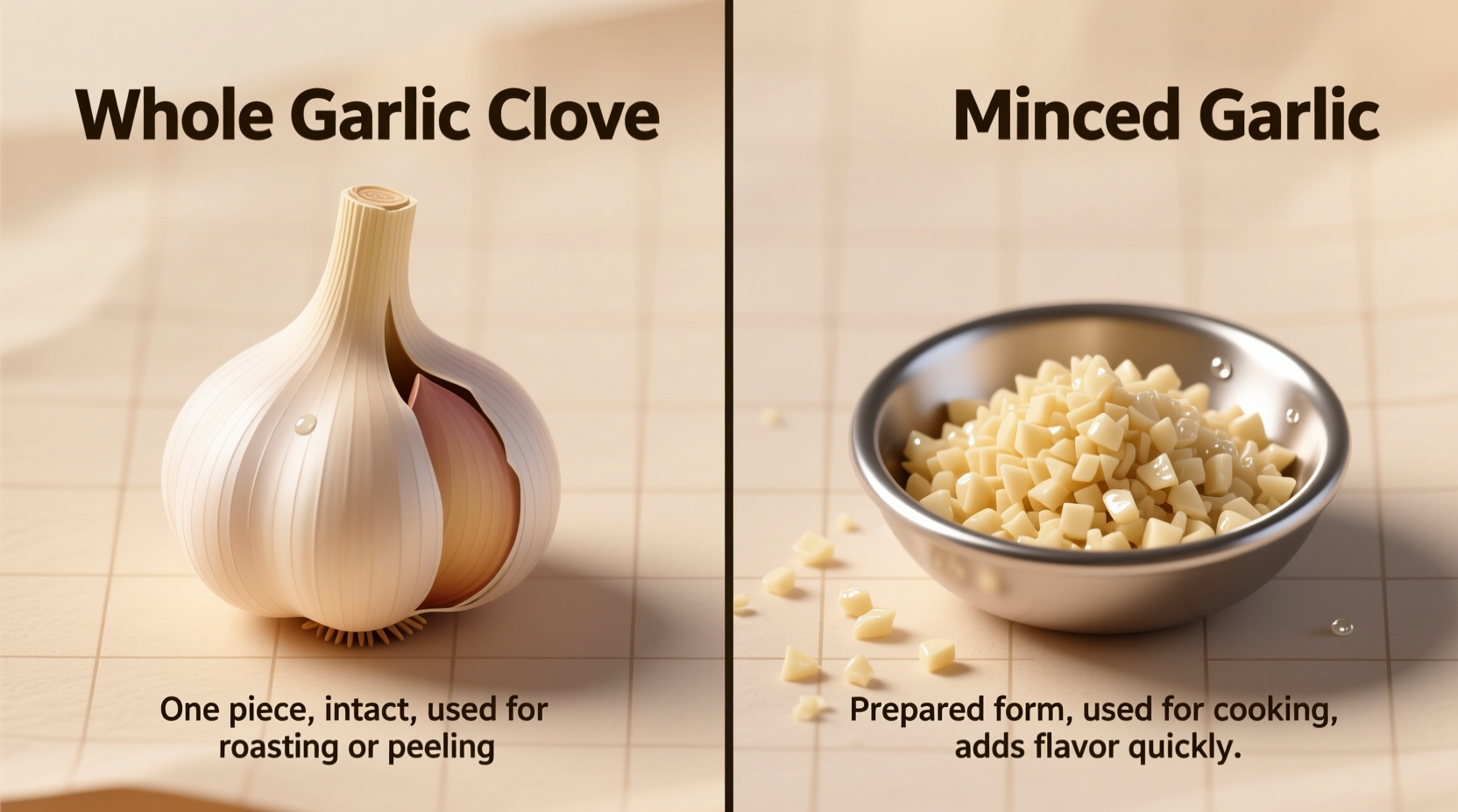difference between garlic clove and minced garlic