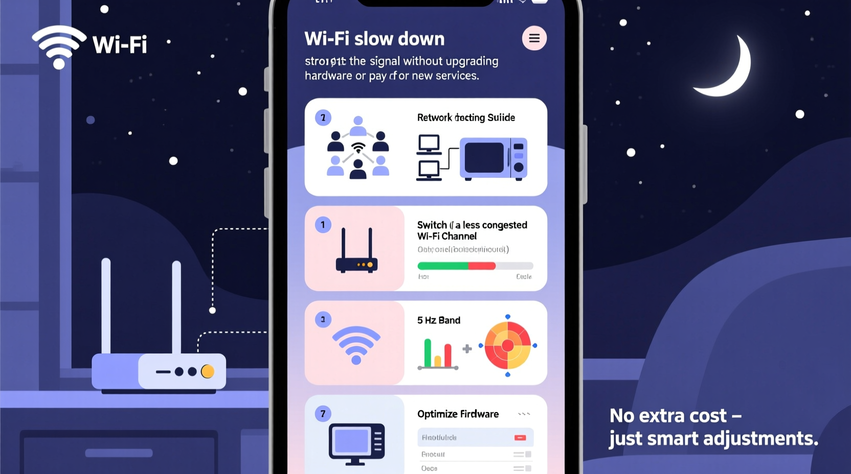 why does my wifi slow down at night and how to boost signal without paying for upgrades
