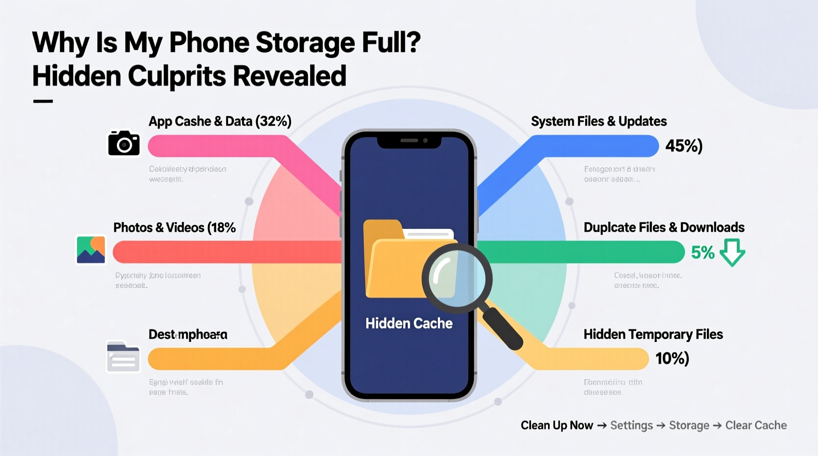 why is my phone storage full even though i deleted everything hidden cache culprits