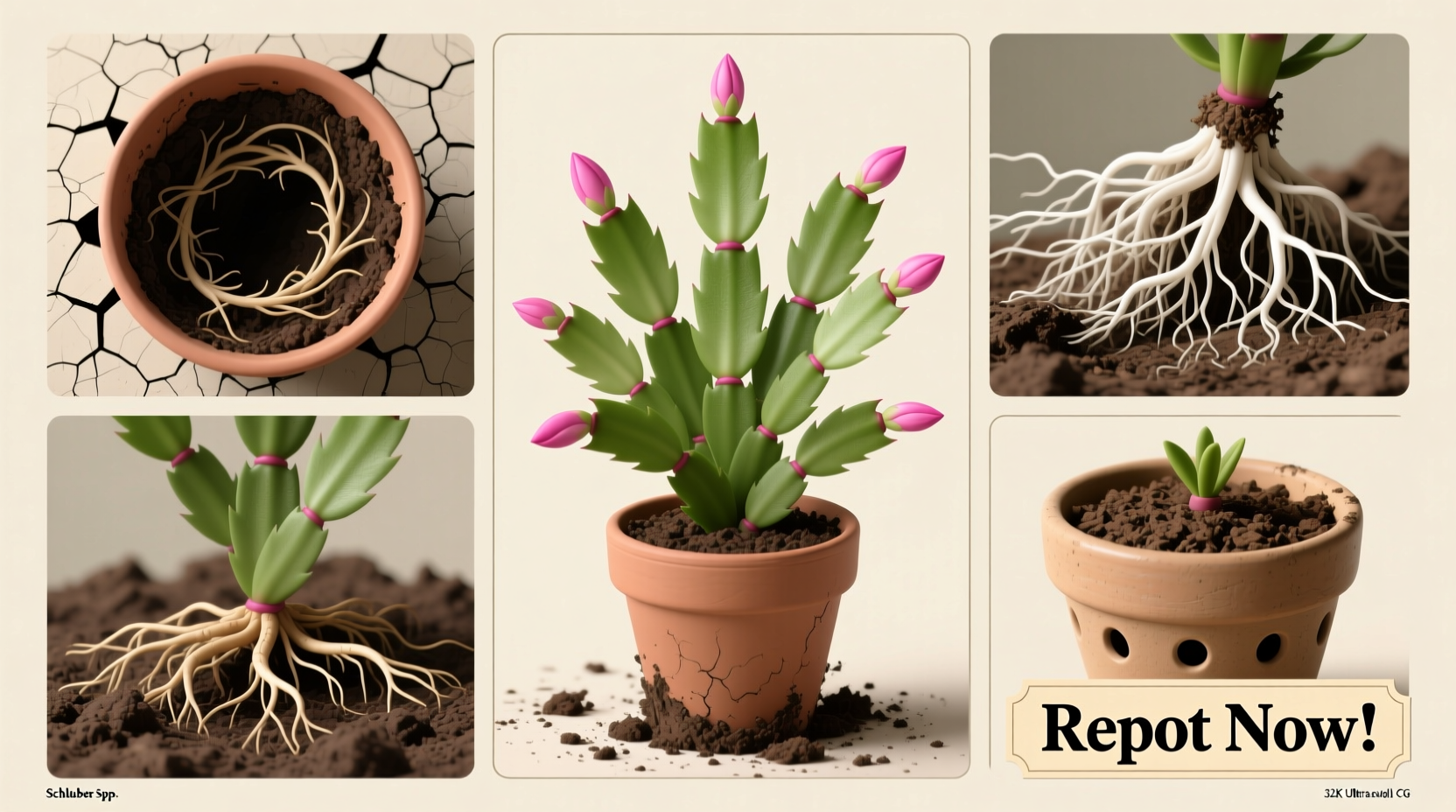 how to repot christmas cactus plant