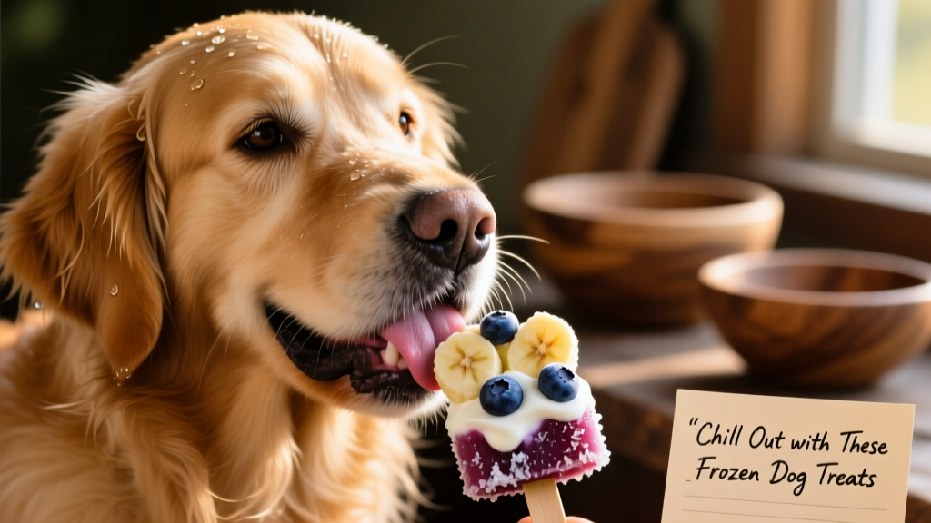 Close-up of a dog happily licking its lips after enjoying a frozen treat