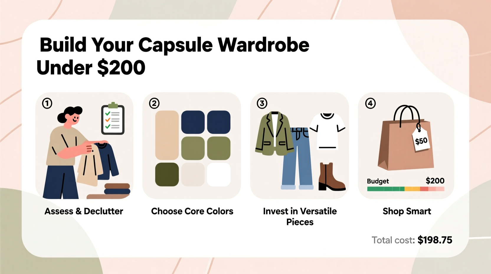 how to create a capsule wardrobe on a budget under 200