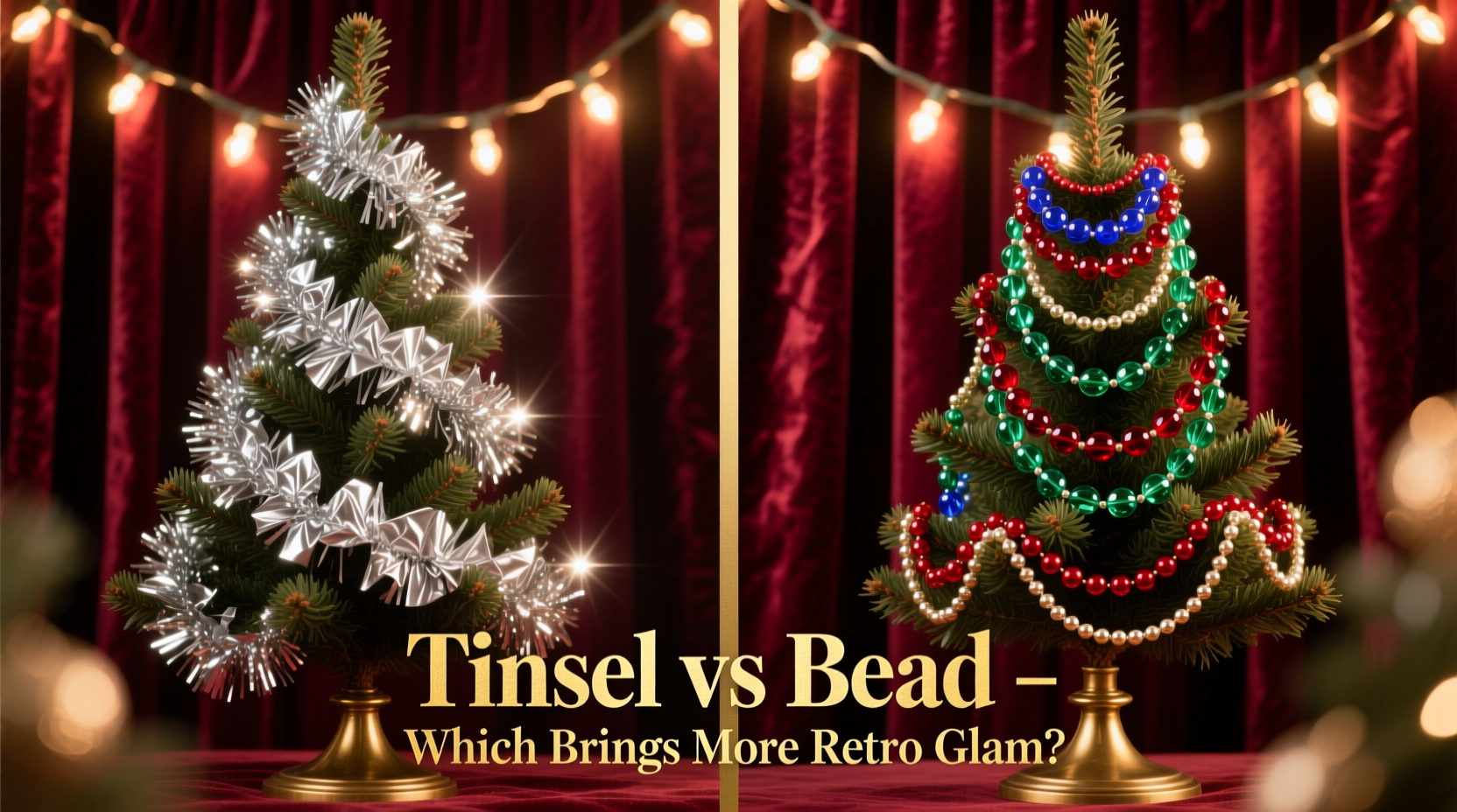 tinsel garland vs bead garland which adds more retro glam to your tree
