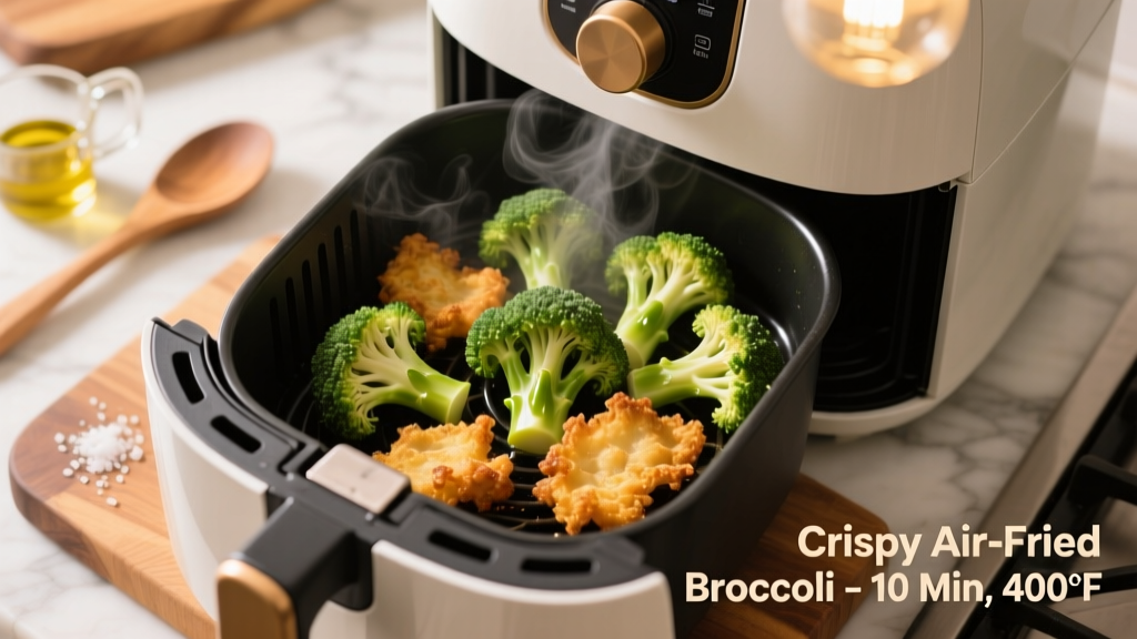 How to Air Fry Broccoli in an Oven Air Fryer (Crispy!)