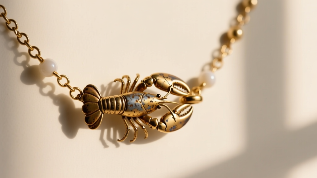 Close-up of a tarnished J.Crew lobster clasp and extender chain on a bubble necklace, highlighting wear on the gold-tone plating.
