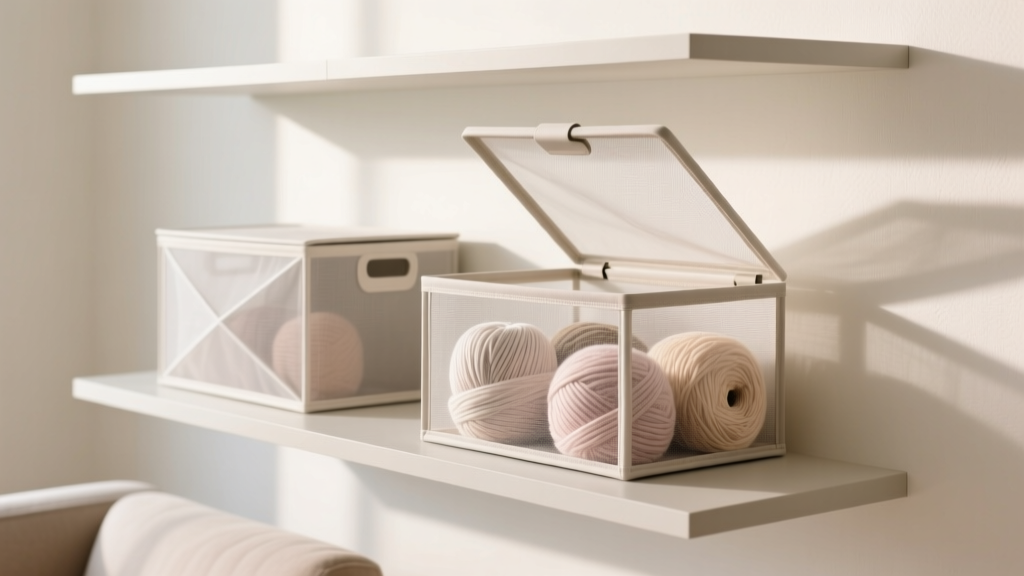 Storing Craft Yarn in Sunrooms: UV-Filtered Mesh Bins wit...